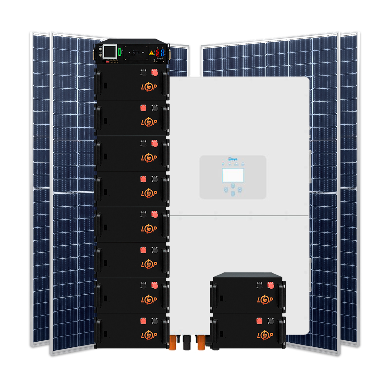 Станция гибридная 50 кВт 3ф с LiFePO4 на 51 кВт двухсторонние панели