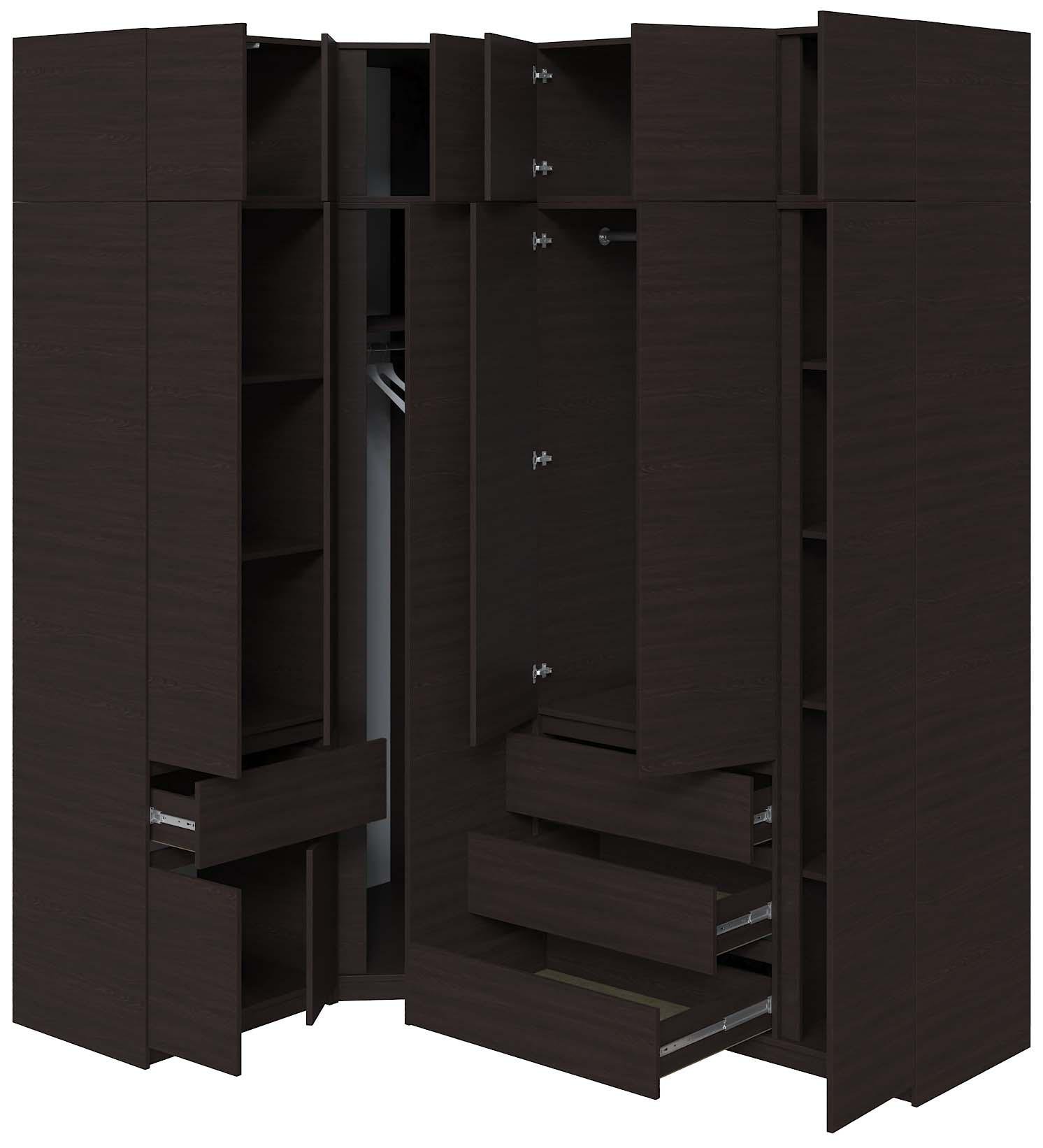 Шафа-стінка кутова Майстер Форм Брайт 1450/2050х520х2400 мм Венге магія (32889) - фото 2 Шафа-стінка кутова Майстер Форм Брайт 1450/2050х520х2400 мм Венге магія (32889) - фото 2