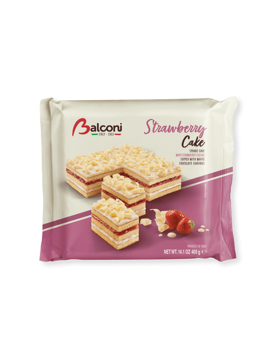 Торт Balconi Strawberry Cake c клубникой 400 г