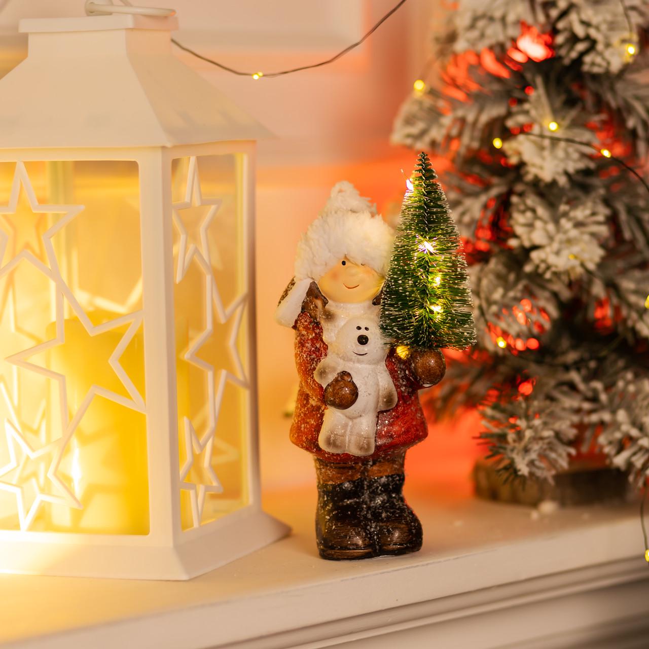 Новогодняя фигурка с подсветкой Девочка с елочкой 8х7х20 см (CR-5-15)