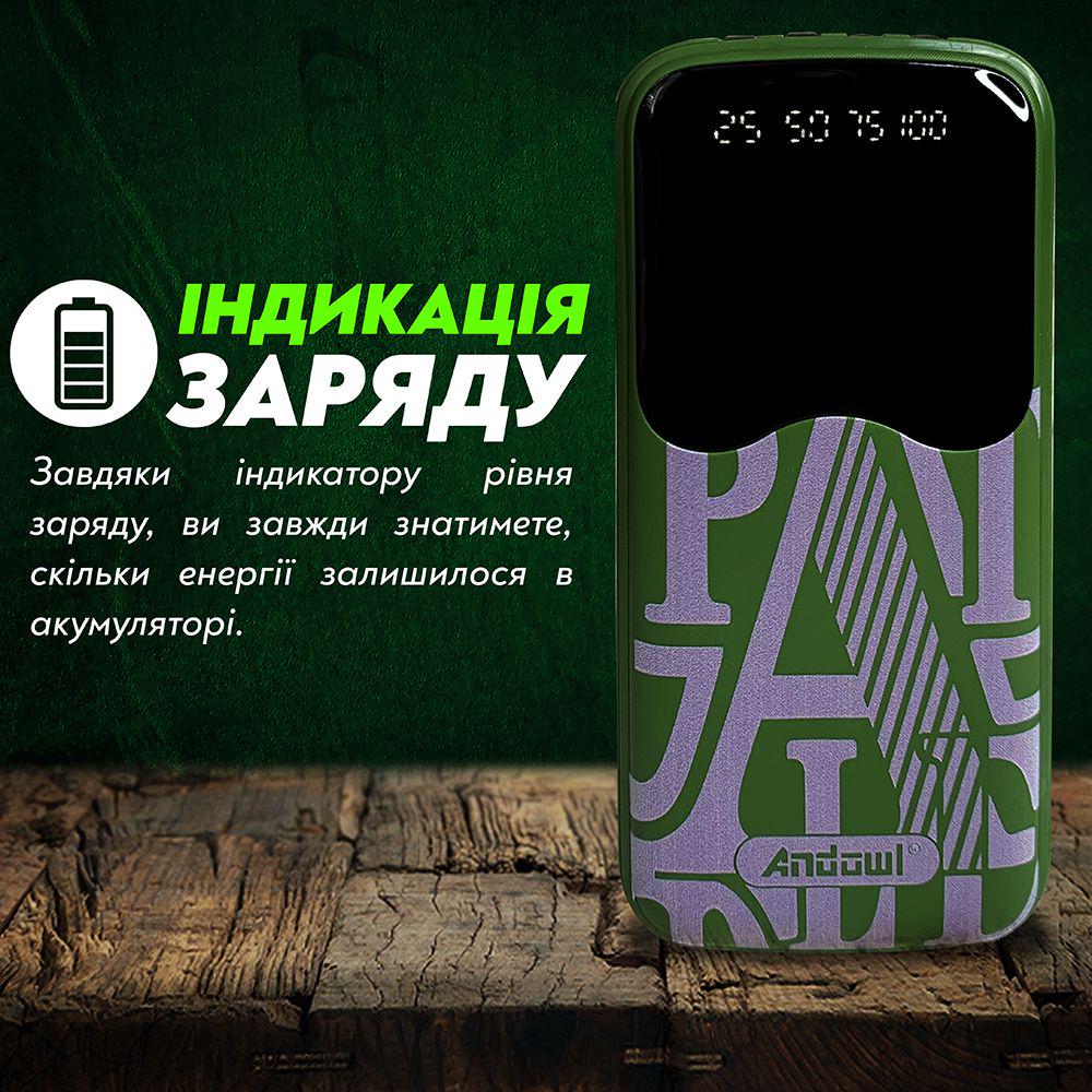 Повербанк Andowl Q-CD901X1 40000 mAh зі швидкою зарядкою та вбудованими кабелями Micro USB/Type C/Lightning Зелений (9ec163bd) - фото 4 Повербанк Andowl Q-CD901X1 40000 mAh зі швидкою зарядкою та вбудованими кабелями Micro USB/Type C/Lightning Зелений (9ec163bd) - фото 4