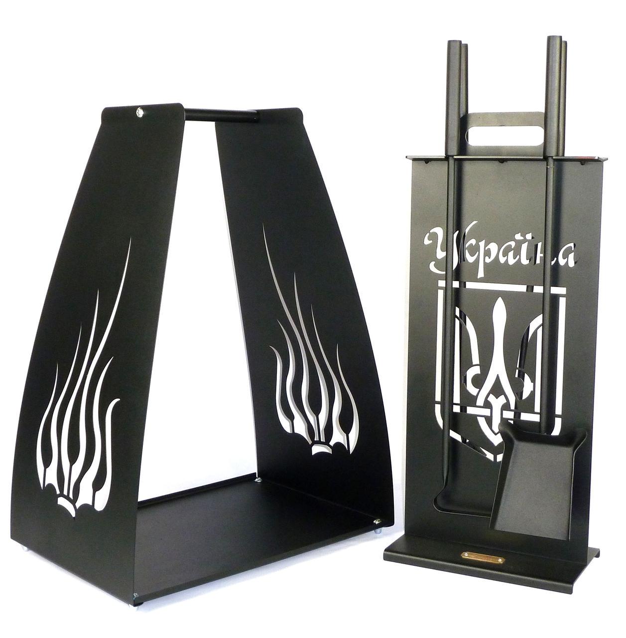Каминный набор Украина и дровница Пламя