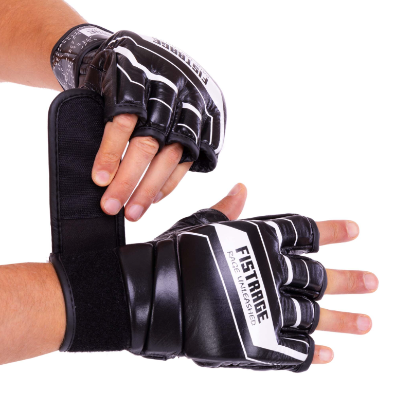 Перчатки для смешанных единоборств MMA кожаные FISTRAGE VL-4296 XL Черный