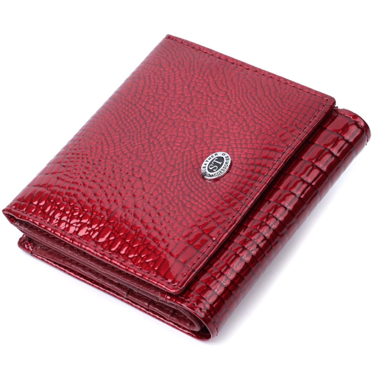 Кошелек ST Leather 22687 лакированный из натуральной кожи Красный (168-136-22687)