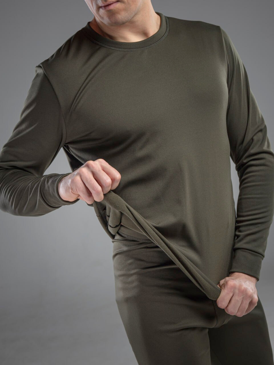 Термобелье мужское на микрофлисе термолонгсливы/термокальсоны 4XL Хаки (8199445100) - фото 4