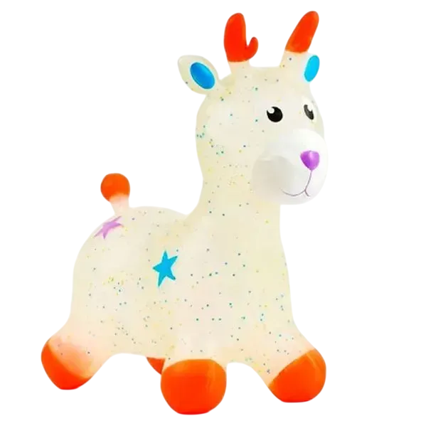 Игрушка для малышей Олененок-прыгунец из ПВХ 36х30х16 см Белый с оранжевым (150-98-MS4148.3)