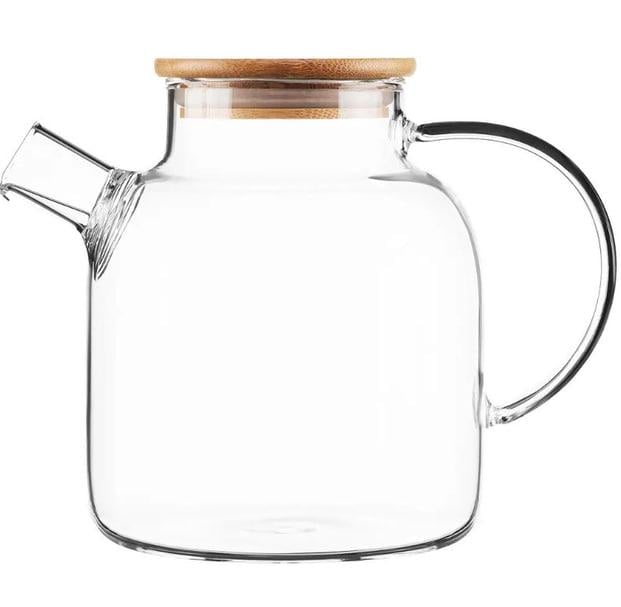 Чайник заварювальний з бамбуковою кришкою скляний 1,5 л (1500) - фото 1 Чайник заварювальний з бамбуковою кришкою скляний 1,5 л (1500) - фото 1