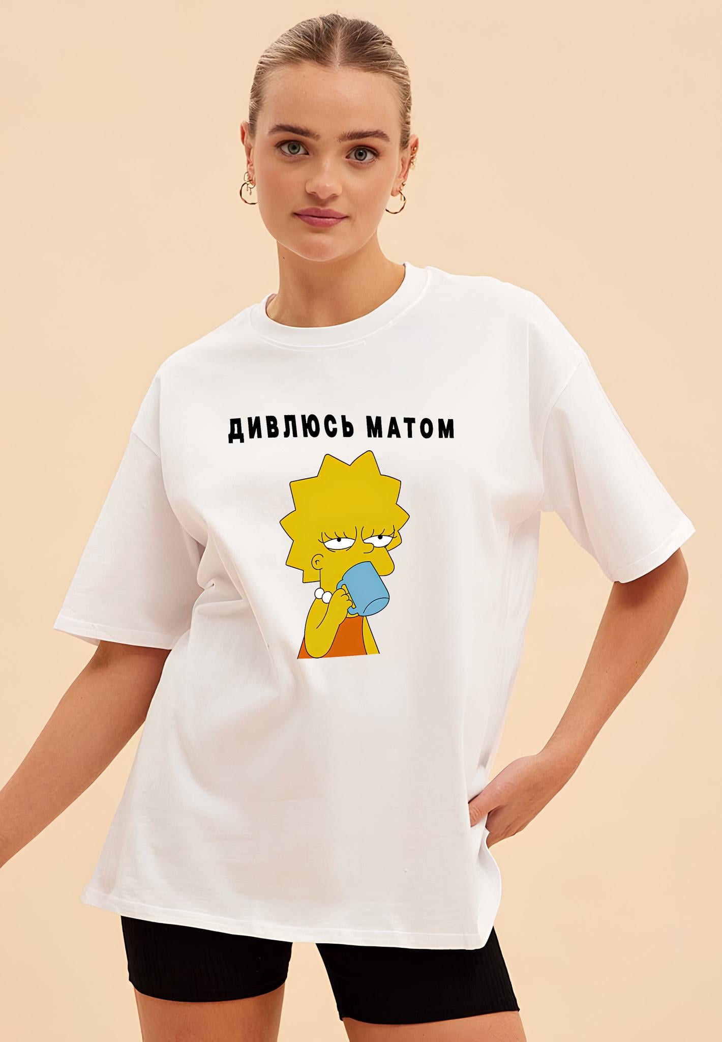 Футболка жіноча з ДТФ-принтом 61-131 M Білий (41838)