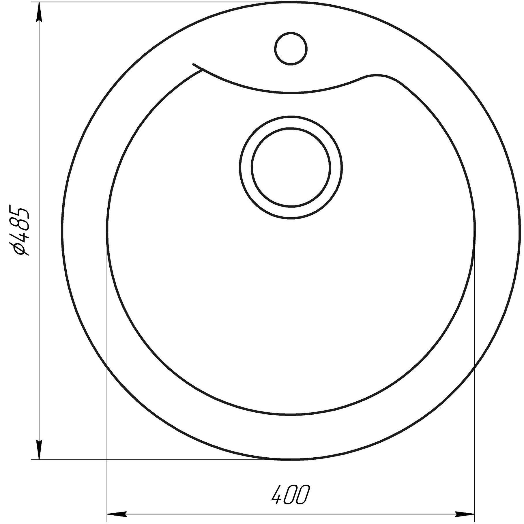 Мойка кухонная гранитная Globus Lux 000021054 485x485 мм Серый (105884) - фото 2