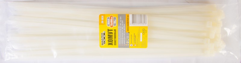 Хомут пластиковий MasterTool 7,6х400 мм 50 шт. Білий (20-1826) Хомут пластиковий MasterTool 7,6х400 мм 50 шт. Білий (20-1826)