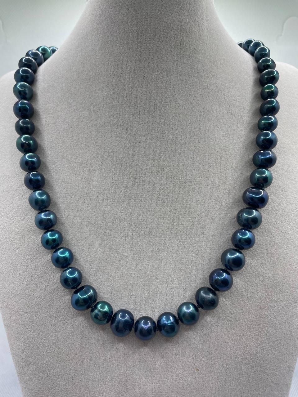 Бусы жемчуга 7,5-8,5 48 см Черный (9242)