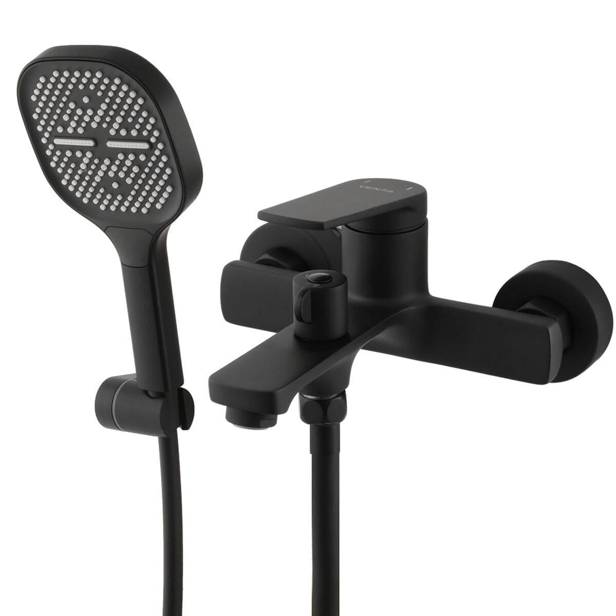 Смеситель для ванны Venta однорычажный с ручной лейкой Черный матовый (BA305KB)