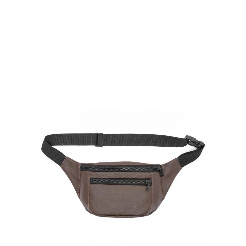 Сумка бананка Sambag Tirso Max кожаная поясная 38x17x6 см Коричневый