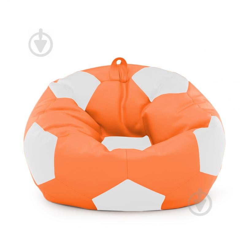 Кресло мешок Мяч Оксфорд 100см Студия Комфорта размер Стандарт Оранжевый + Белый