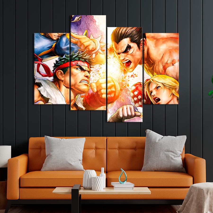 Настенний декор Знаменитая игра про бойцов Street Fighter X Tekken 129x90 см (A231-4)