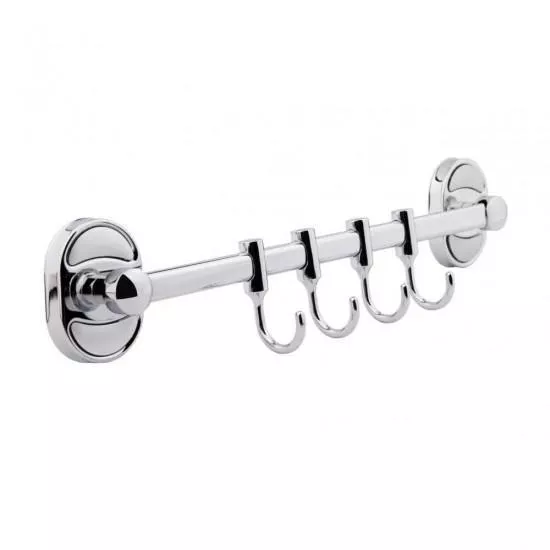 Вешалка Frap F1915-4 на 4 подвижных крючка 310 мм Хром Вешалка Frap F1915-4 на 4 подвижных крючка 310 мм Хром