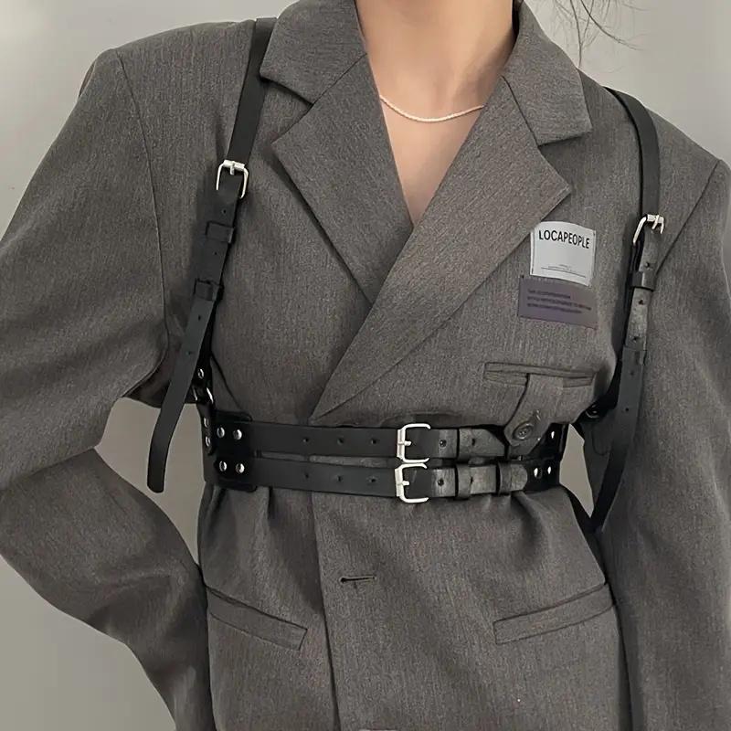 Пояс жіночий готичний LET’S RESIN із металевою пряжкою довжина 89 см ширина 5 см Чорний - фото 4