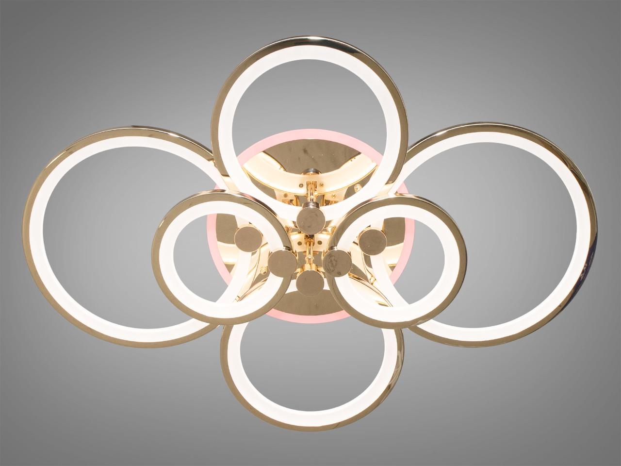 Люстра светодиодная в спальню с пультом 8022-6G-LS 135W на 19 м2 Золотой (1984255042) Люстра светодиодная в спальню с пультом 8022-6G-LS 135W на 19 м2 Золотой (1984255042)