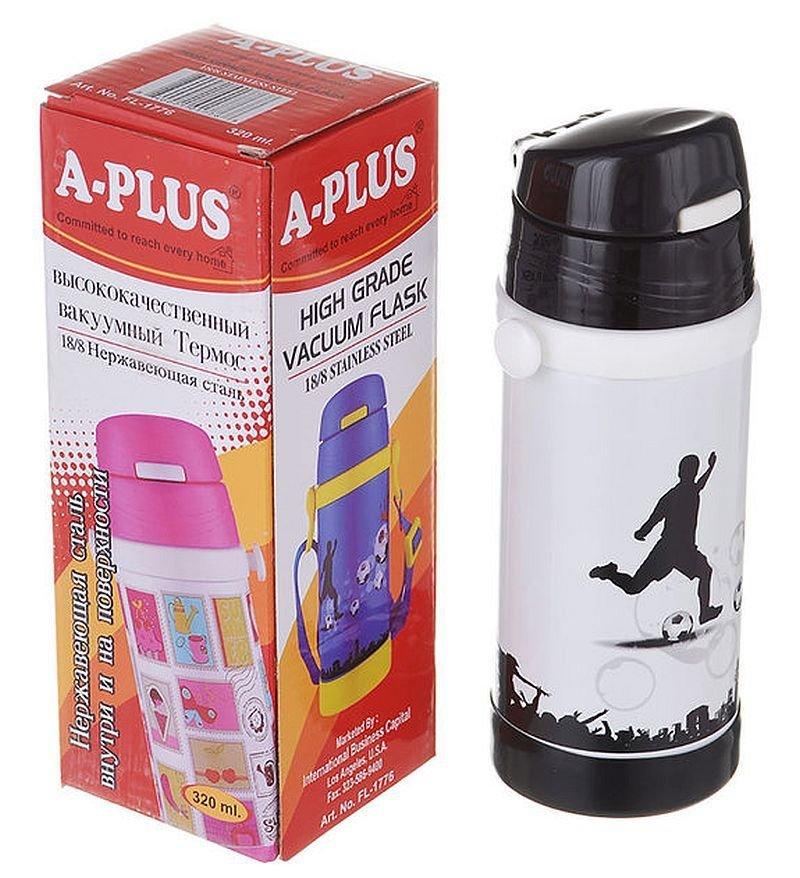 Дитячий термос А-плюс Fl-1776 з трубочкою 320 мл Чорний (bks_02081)