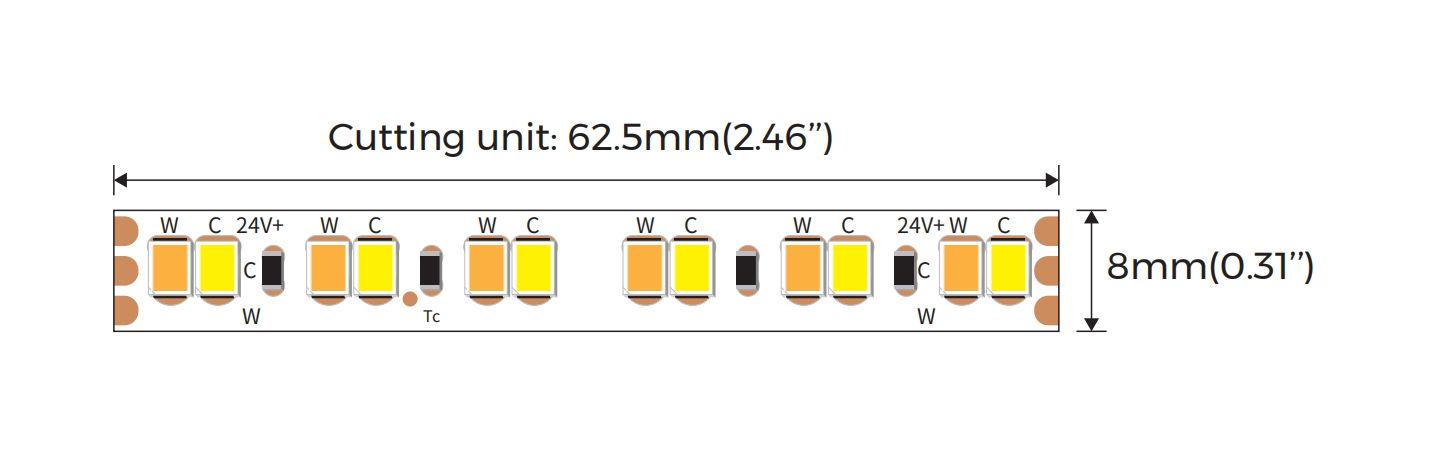 Лента LED Oledim PS-2835-192-IP20-19.2 W-2700+6500K-24V (7771283) - фото 2