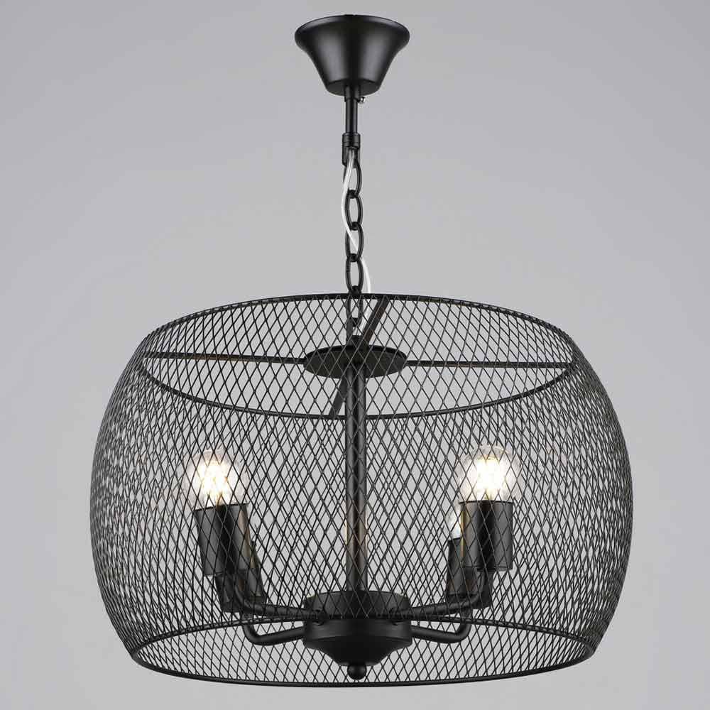 Люстра подвесная в стиле лофт Light House SRS-20053/4 BK металлическая Черный