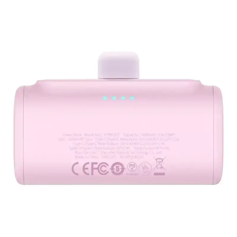 Батарея портативная BASEUS Compact Fast Charging Type-C Edition P10068306413-00 5000 mAh 20W Pink - фото 4