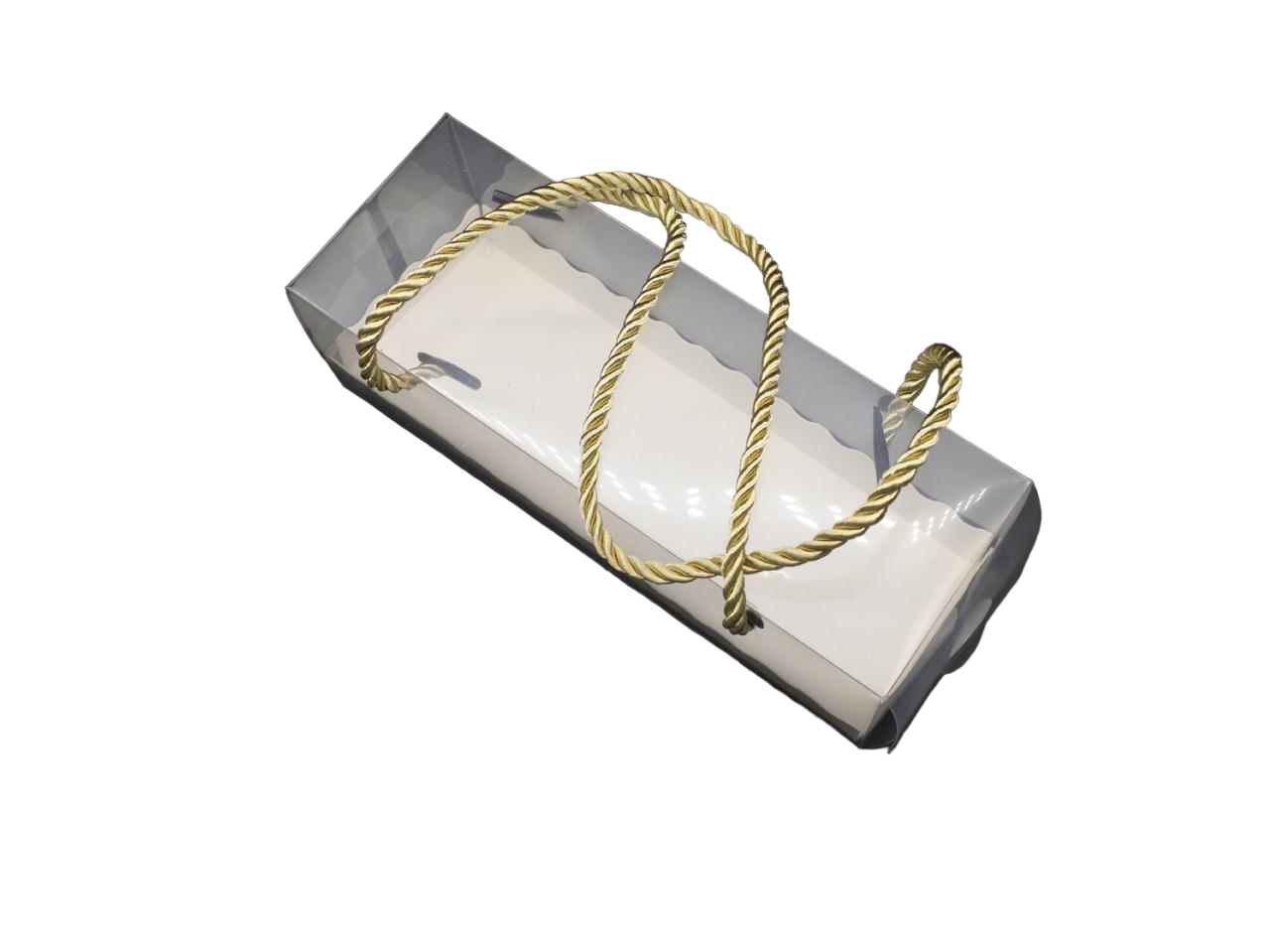 Коробка подарункова для десертів з ручками 18,5х6,5х6,5 см Прозорий (OA-43)