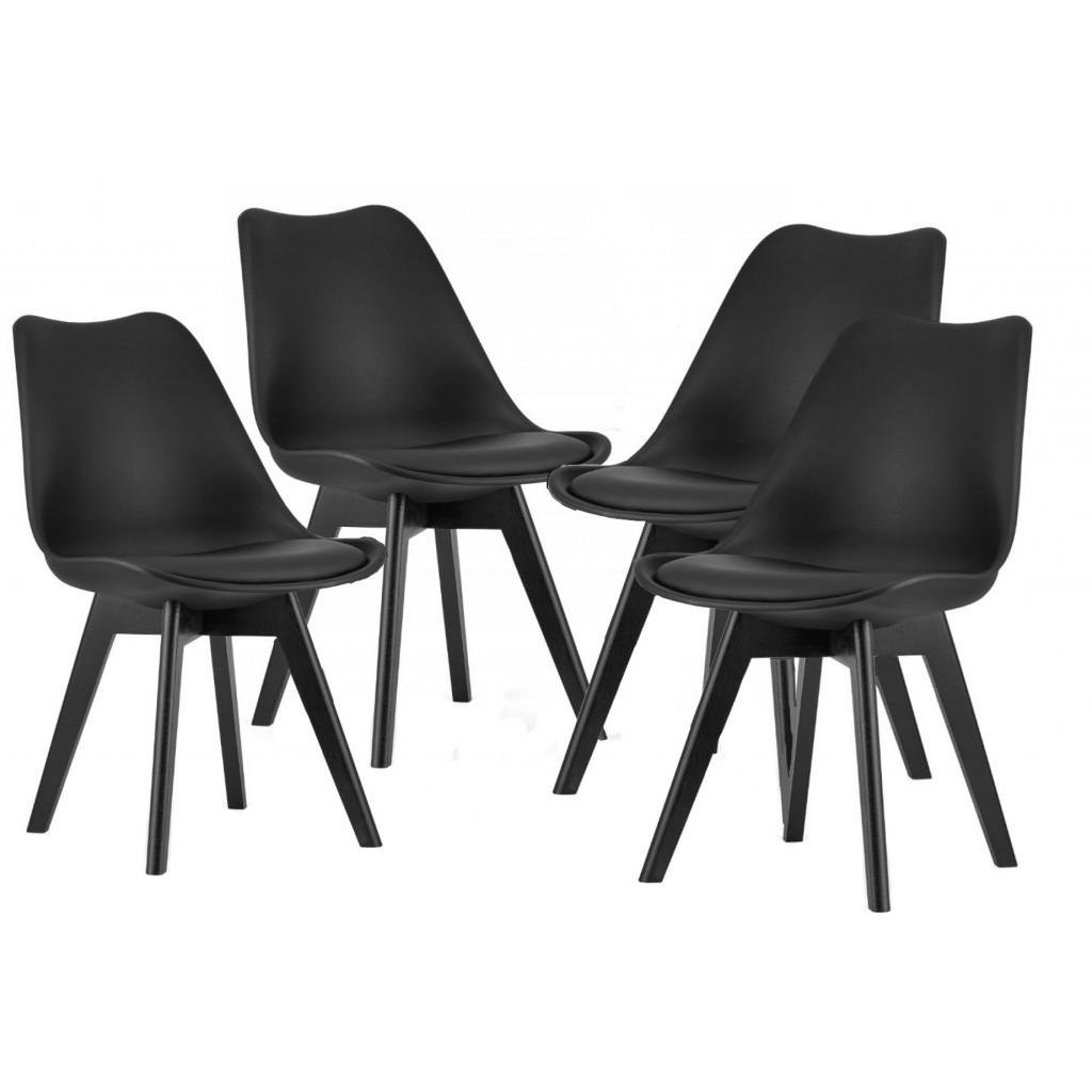 Стул для кухни обеденный Bonro B-487 4 шт. Черный (47000333)