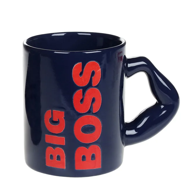 Чашка керамическая Big Boss Flora 0,5 л Черный с красным 32013