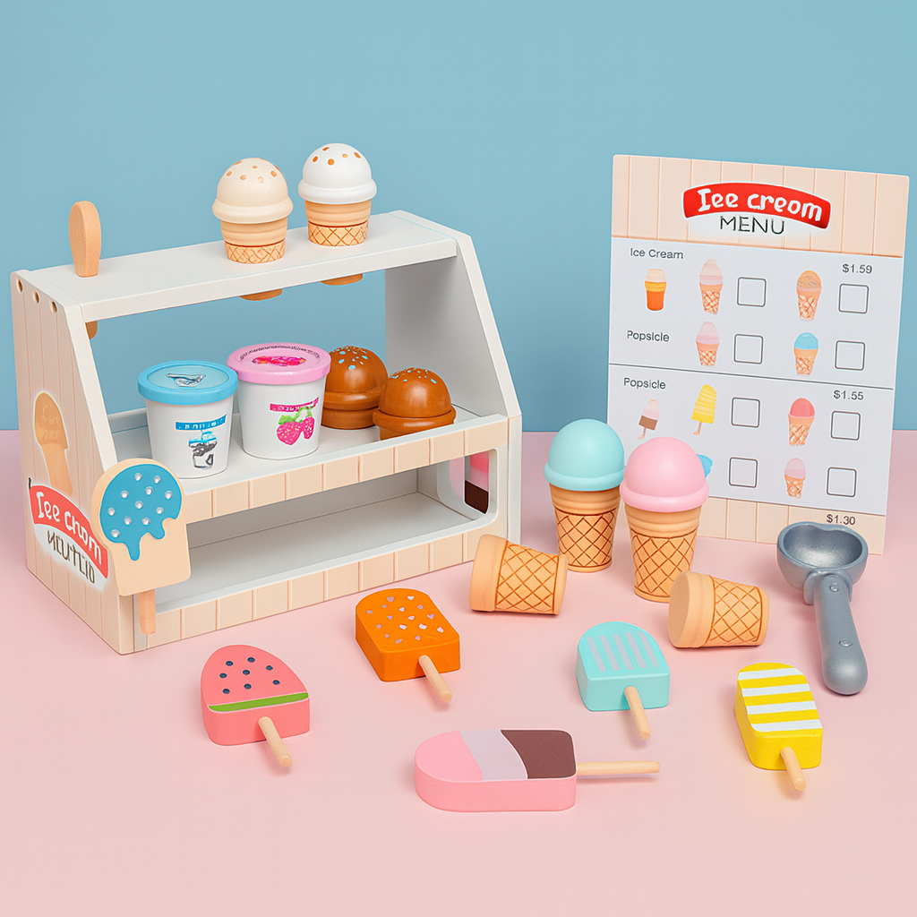 Дитячий ігровий набір Ice Cream Counter Морозиво дерев'яний (132)