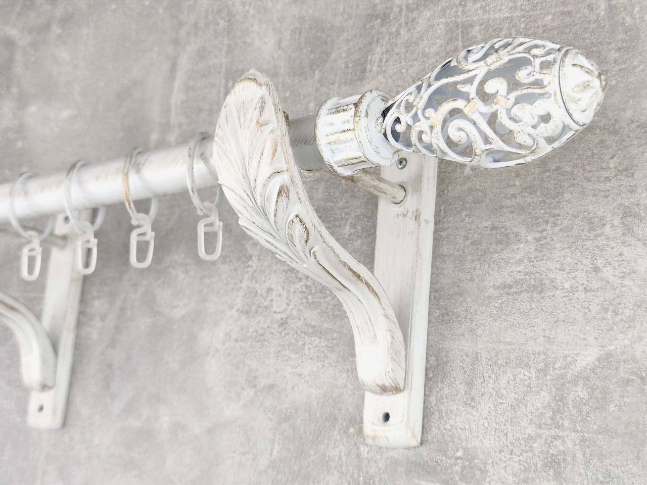 Карниз MStyle металлический для штор однорядный Джанет 25 мм гладкий 160 см Белое золото (5019162)