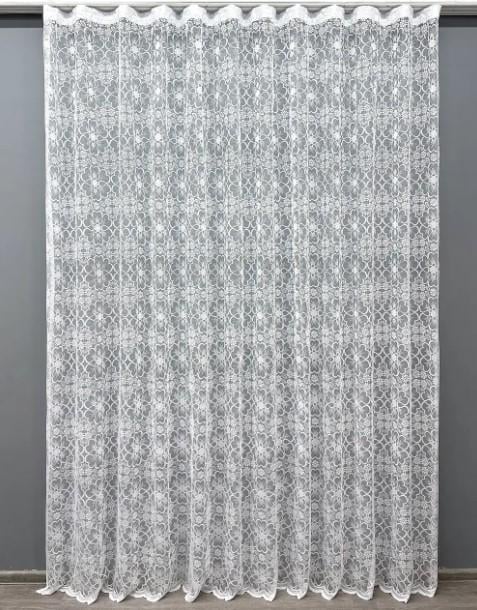 Тюль жаккард с принтом 2,8 м Белый (1607т)