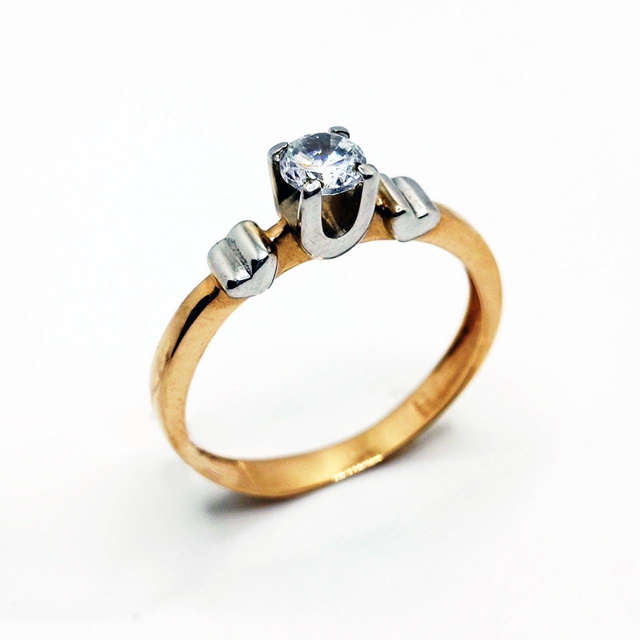 Кольцо золото сердечки 585° 1,96 г р. 16 (140542)