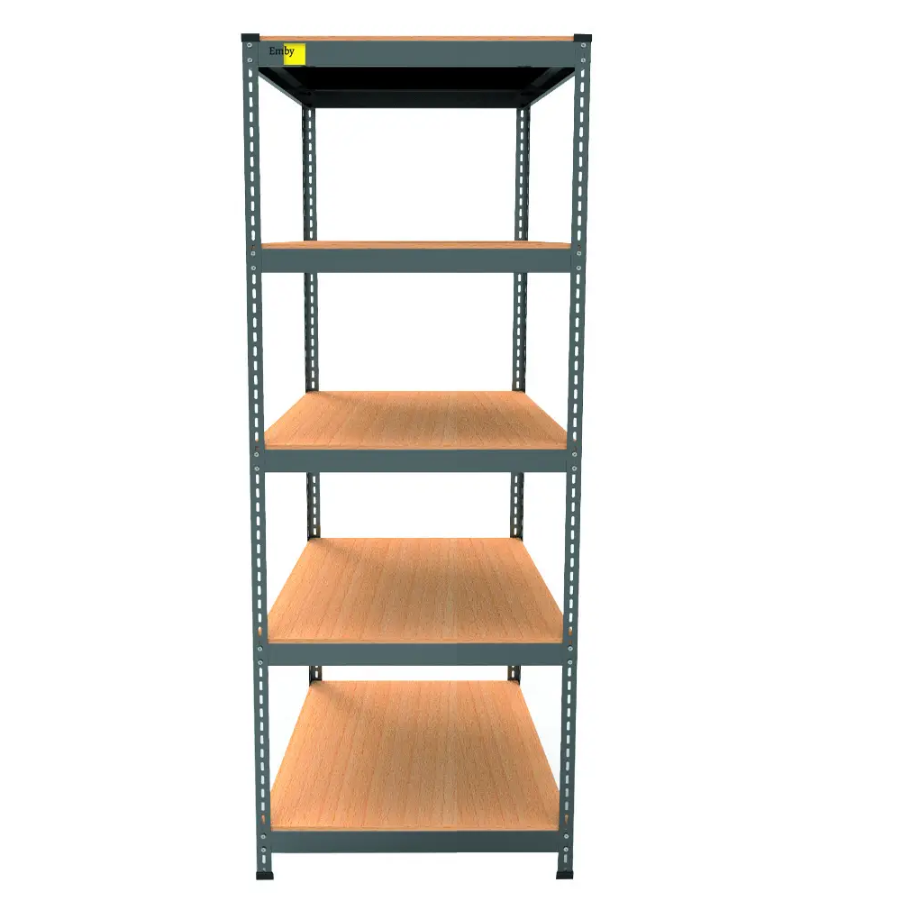 Стелаж металевий Emby Light Series 5 полиць ДСП до 100 кг 1800х600x600 мм Чорний (65d33a256fb0382fce23f02a)