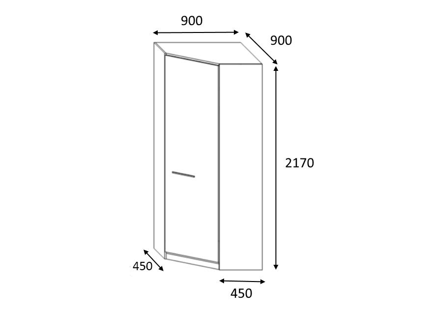 Шкаф угловой Smart Mebel HF 2170х900 мм Белый - фото 3