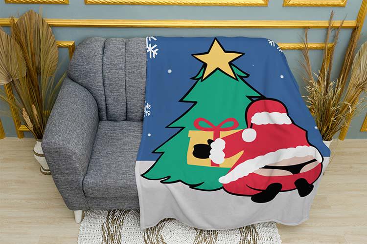 Плед плюшевый Santa under the Tree двухслойный 135х150 см (114486-2)