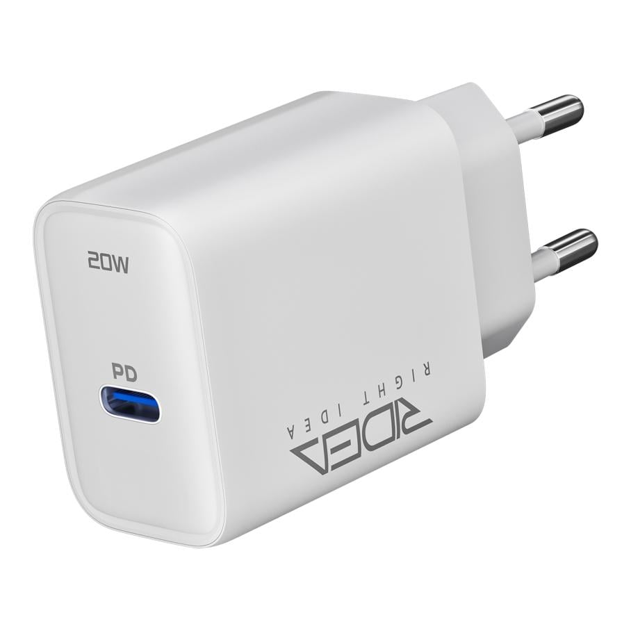 Зарядний пристрій мережевий Ridea RW-20125 Rapid Pro 1×USB-C PD/QC/PPS 20 Вт 100-240 В кабель Type-C to Lightning (37990762)
