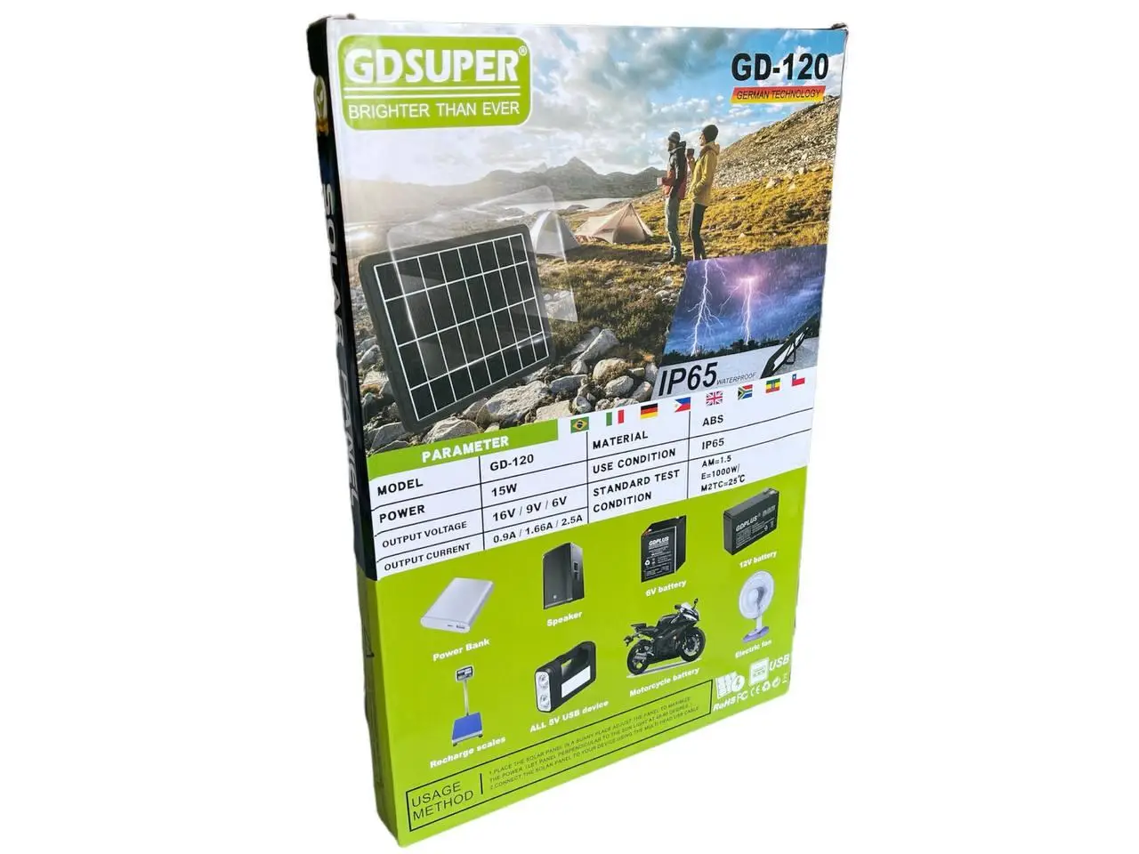 Солнечная панель GDSuper GD-120 монокристалическая панель 15 Вт - фото 4 Солнечная панель GDSuper GD-120 монокристалическая панель 15 Вт - фото 4