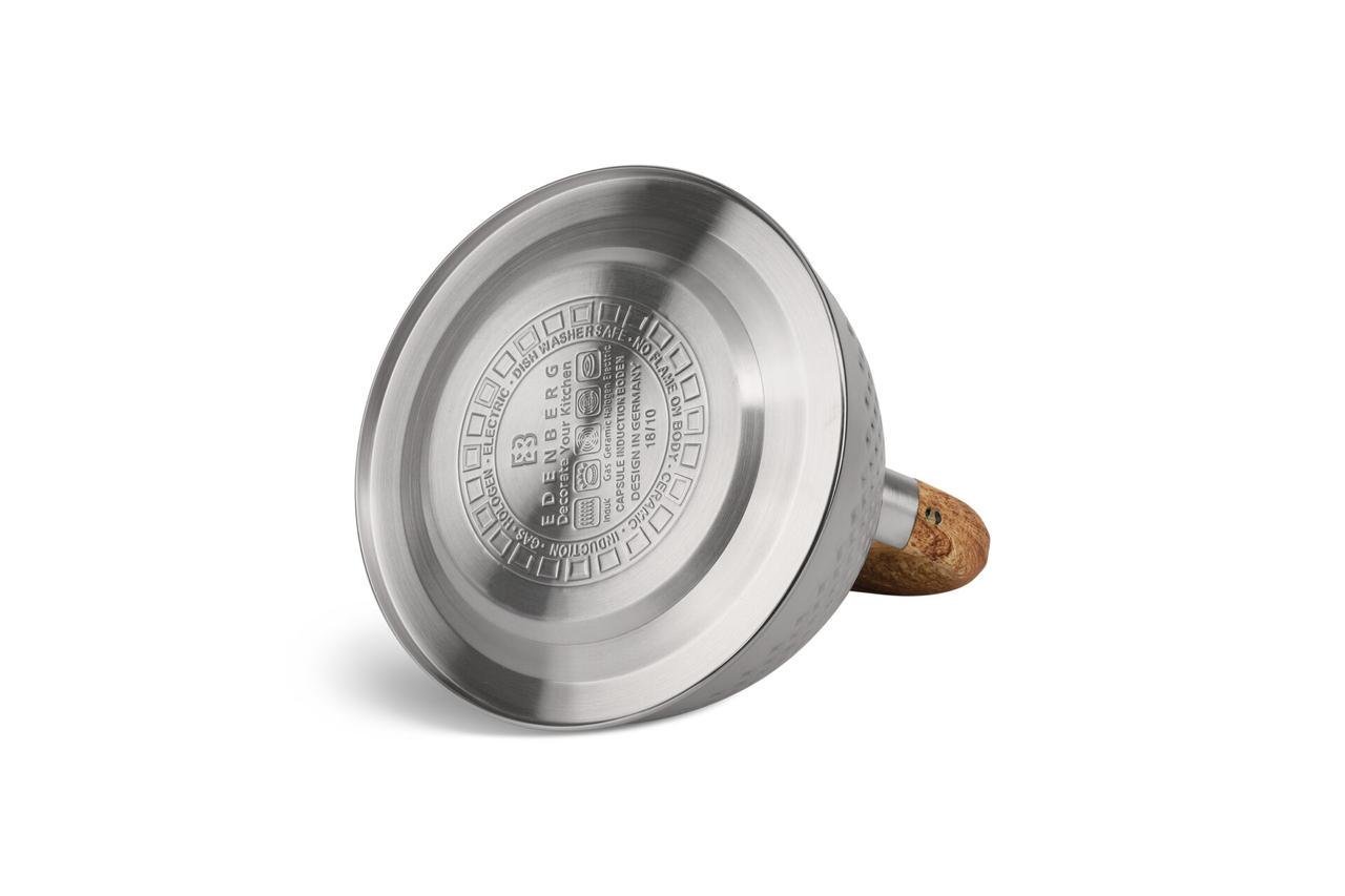 Чайник Edenberg из нержавеющей стали со свистком ручка под дерево 3.0 л (EB-8830) - фото 3 Чайник Edenberg из нержавеющей стали со свистком ручка под дерево 3.0 л (EB-8830) - фото 3