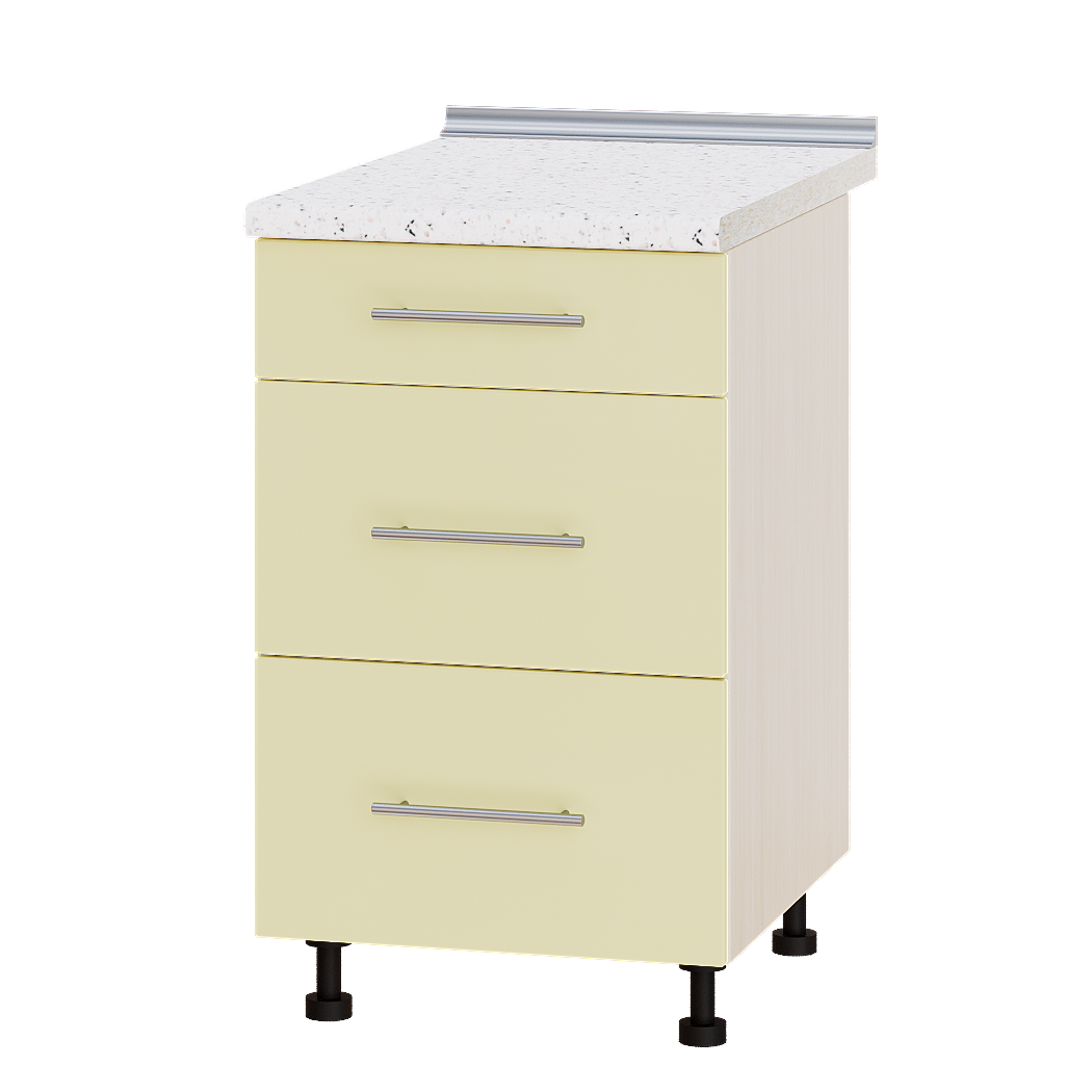 Шкаф нижний Эверест Модерн модуль Низ Н87-500 50х47х85 см Ваниль глянец/Дуб Молочный (05619)