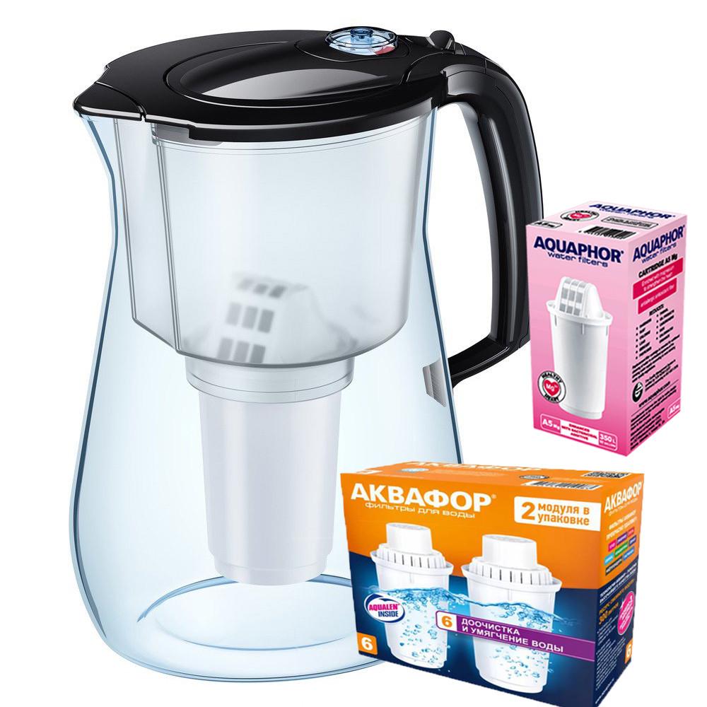 Фильтр-кувшин Аквафор Прованс А5Mg два модуля В6 жесткость Черный (1695174109)