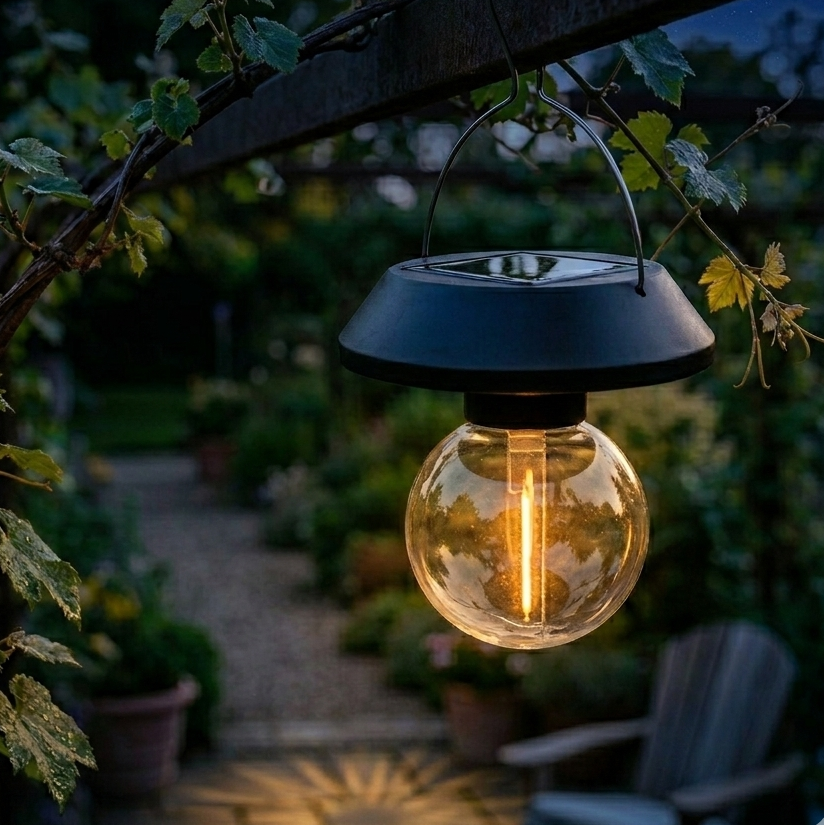 Уличный светильник подвесной Bubble 1 COB LED с солнечной панелью (HP-L-20)