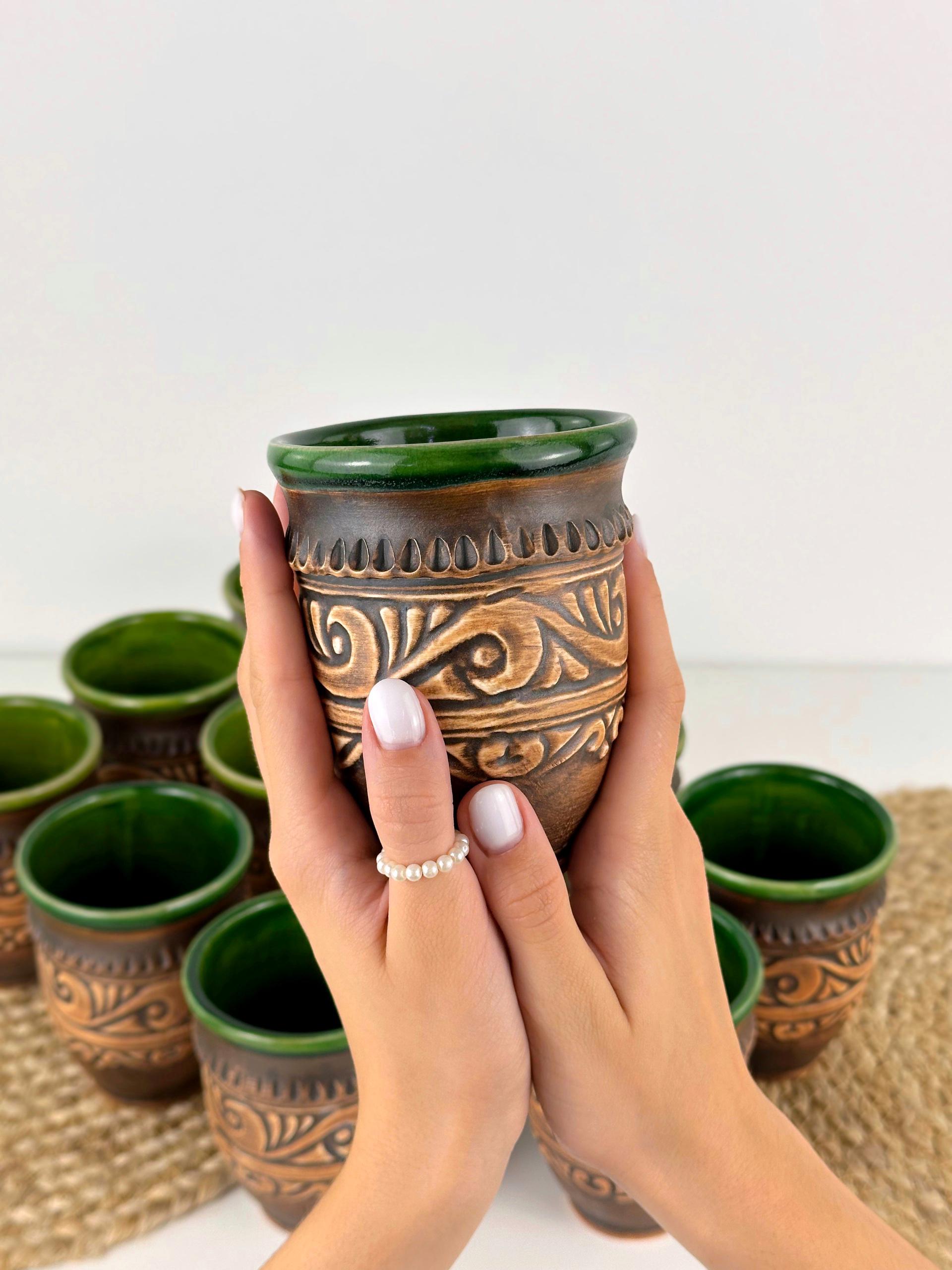 Набір глиняних склянок Гражда 0,3 л х 12 шт. Коричневий (17019-22) - фото 7 Набір глиняних склянок Гражда 0,3 л х 12 шт. Коричневий (17019-22) - фото 7