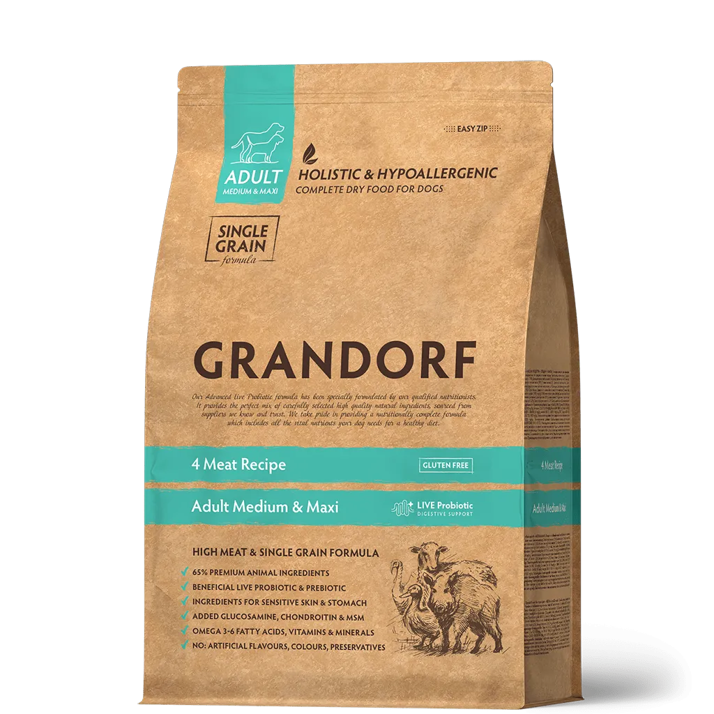 Корм для собак сухой Grandorf Sensitive Care Holistic 4 Meat and Brown Rice All Breeds 10 кг