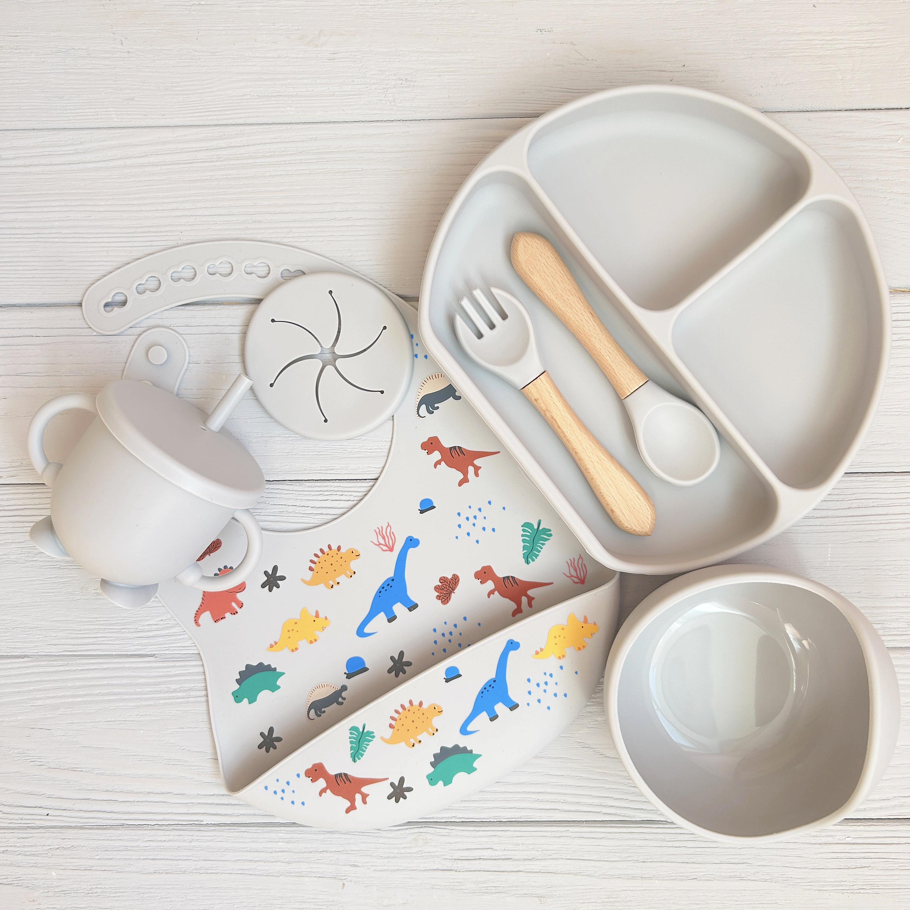 Детская посуда для кормления RNPSH RNPR img_e5935 круглая силиконовая Светло-Серый (65371)