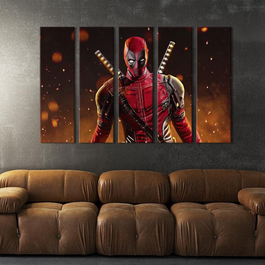 Картина модульная из 5 частей Дэдпул Marvel M 87x50 см (700-51)