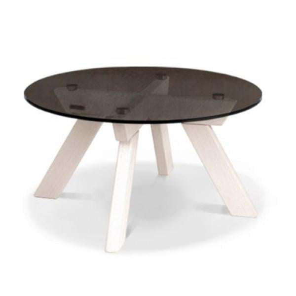 Журнальний столик Woodman Allegro з масиву дерева тоноване скло Білий