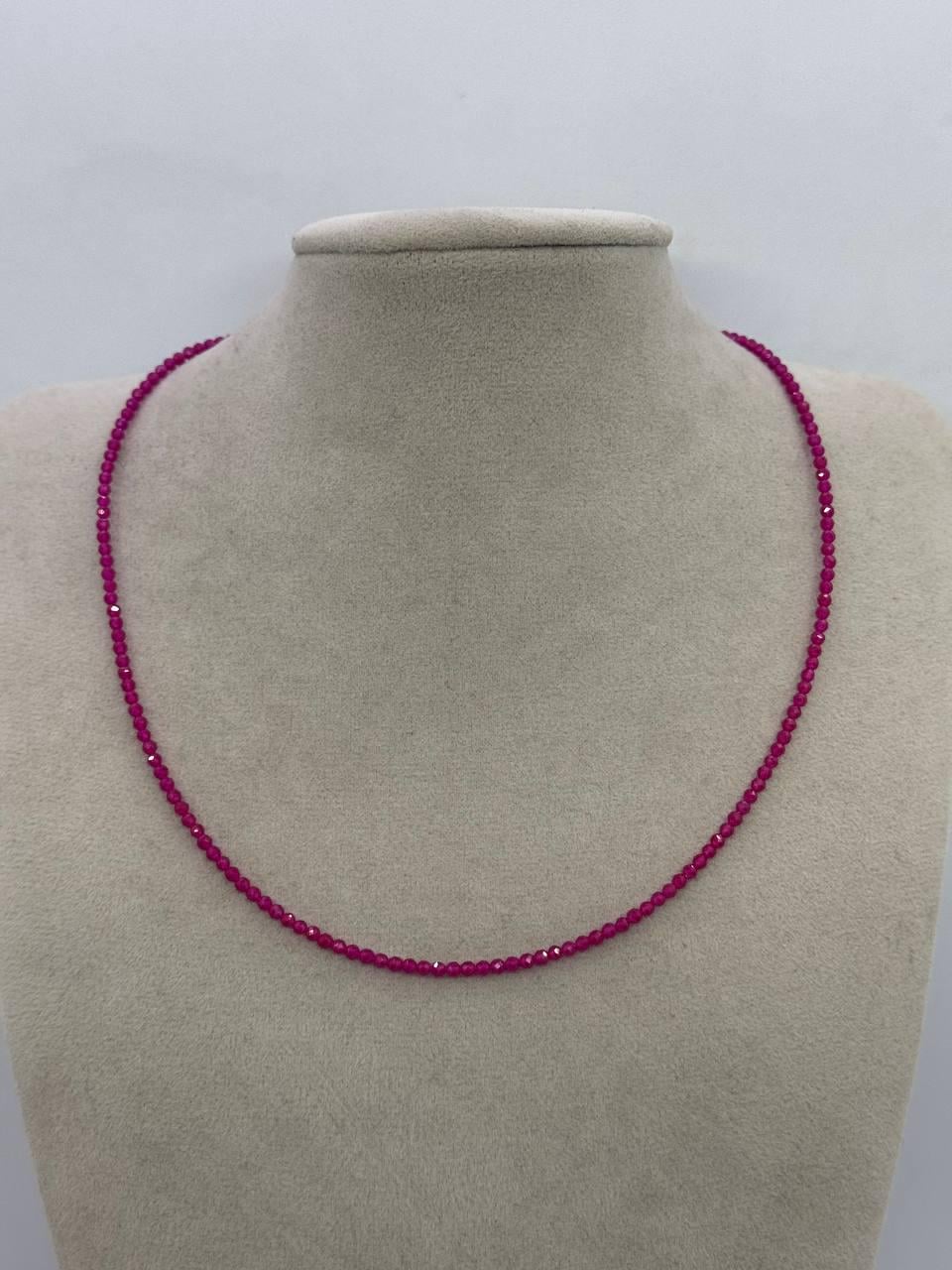 Чокер из рубина 2 мм 40 см Красный (12938)