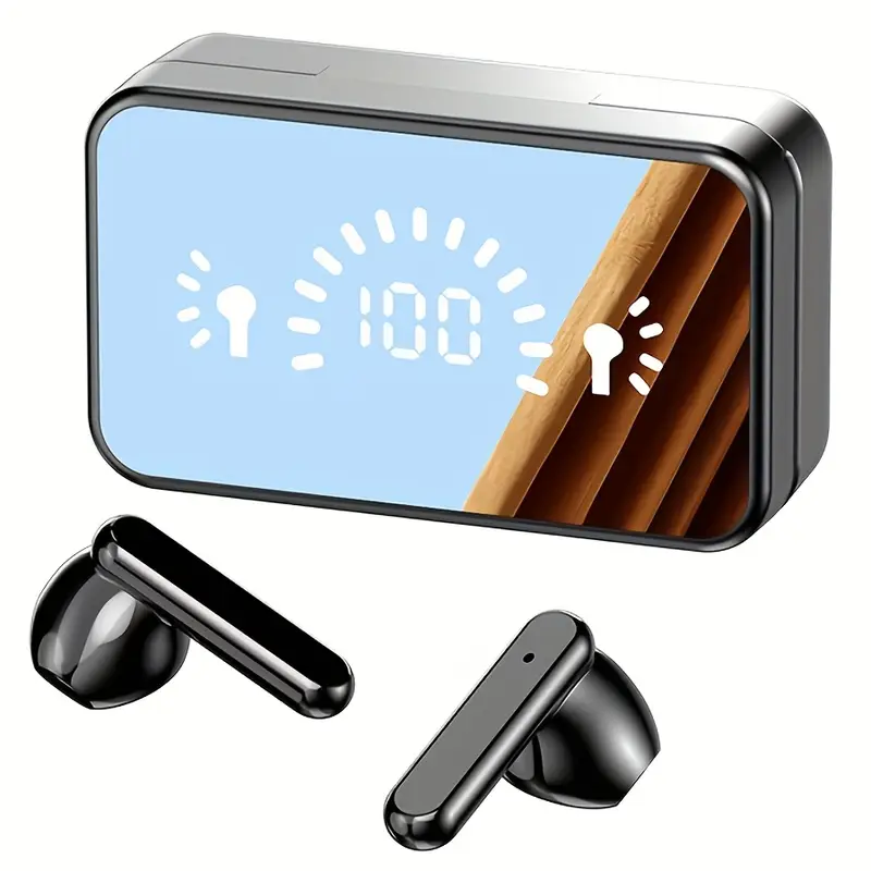 Наушники беспроводные спортивные ANKRIYUL DH01 TWS Bluetooth с зеркальным светодиодным дисплеем (2709696733)
