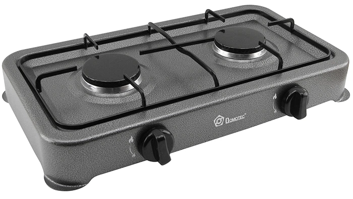 Настольная плита газовая Domotec MS-6602 2 конфорки/2,2 кВт Серый (MX-10883)